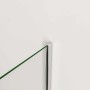 Detailaufnahme: AICA Duschtrennwand, 5-teilig, Faltwand aus Glas mit Chromrahmen.