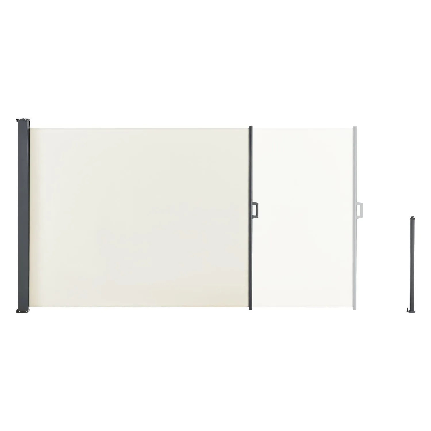 Beige Juskys Seitenmarkise Dubai, 500x180 cm, für Balkon und Terrasse.