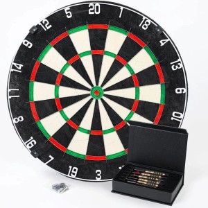 Sportisfaction Dartscheibe Set, 45 cm Sisal, mit 6 Pfeilen und Anspitzer.