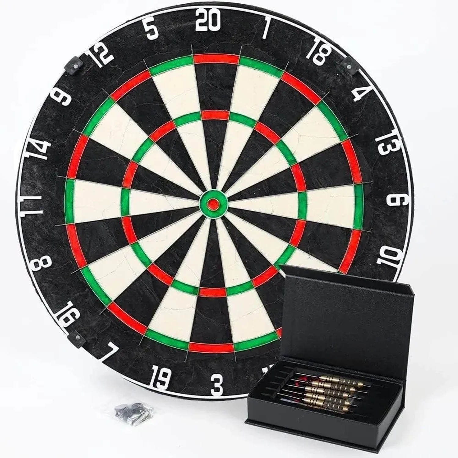 Sportisfaction Dartscheibe Set 45 cm aus Sisal mit 6 Pfeilen & Anspitzer