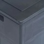 Detailaufnahme: Schwarze VidaXL Garten-Aufbewahrungsbox (320 L) aus Kunststoff.