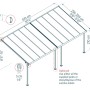 Technische Zeichnung der Canopia Terrassenüberdachung Capri 610x300 cm in Anthrazitgrau mit Maßangaben.