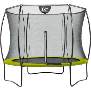 Grünes EXIT Silhouette Trampolin D244cm mit Sicherheitsnetz für den Garten.