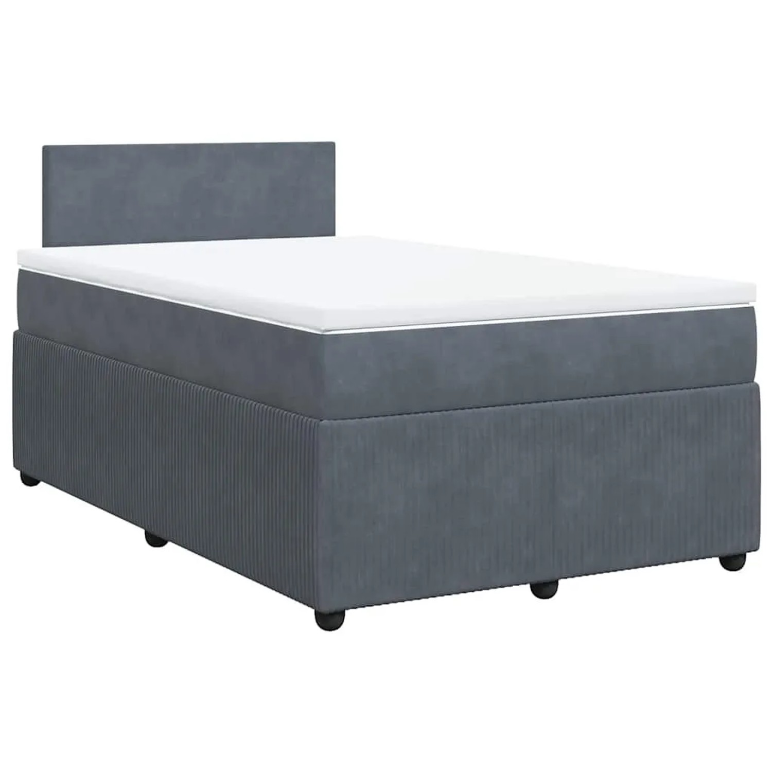 vidaXL Boxspringbett mit Matratze Dunkelgrau 120x190 cm Samt 3287681 günstig online kaufen