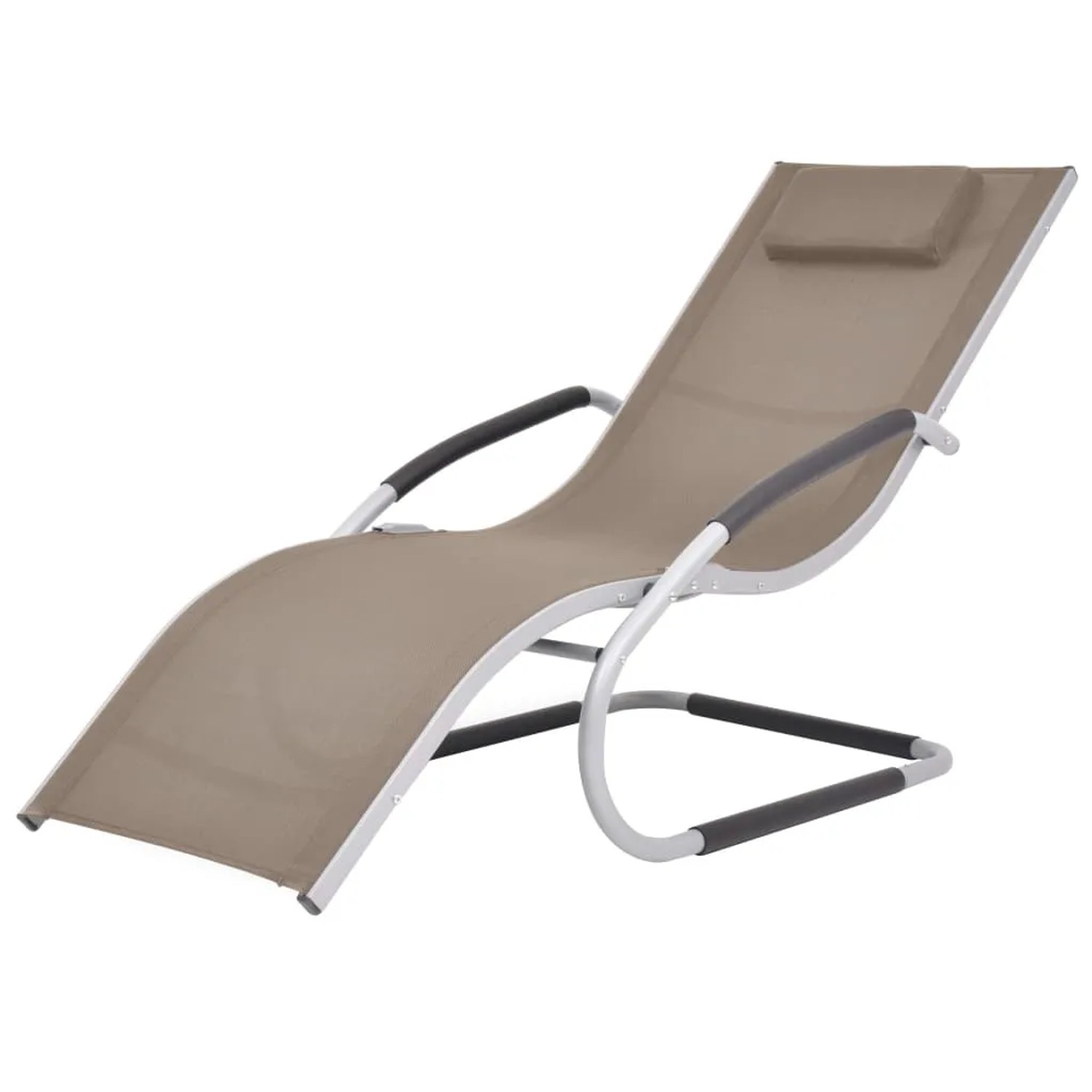 vidaXL Sonnenliege mit Kissen Aluminium und Textilene Taupe 47779