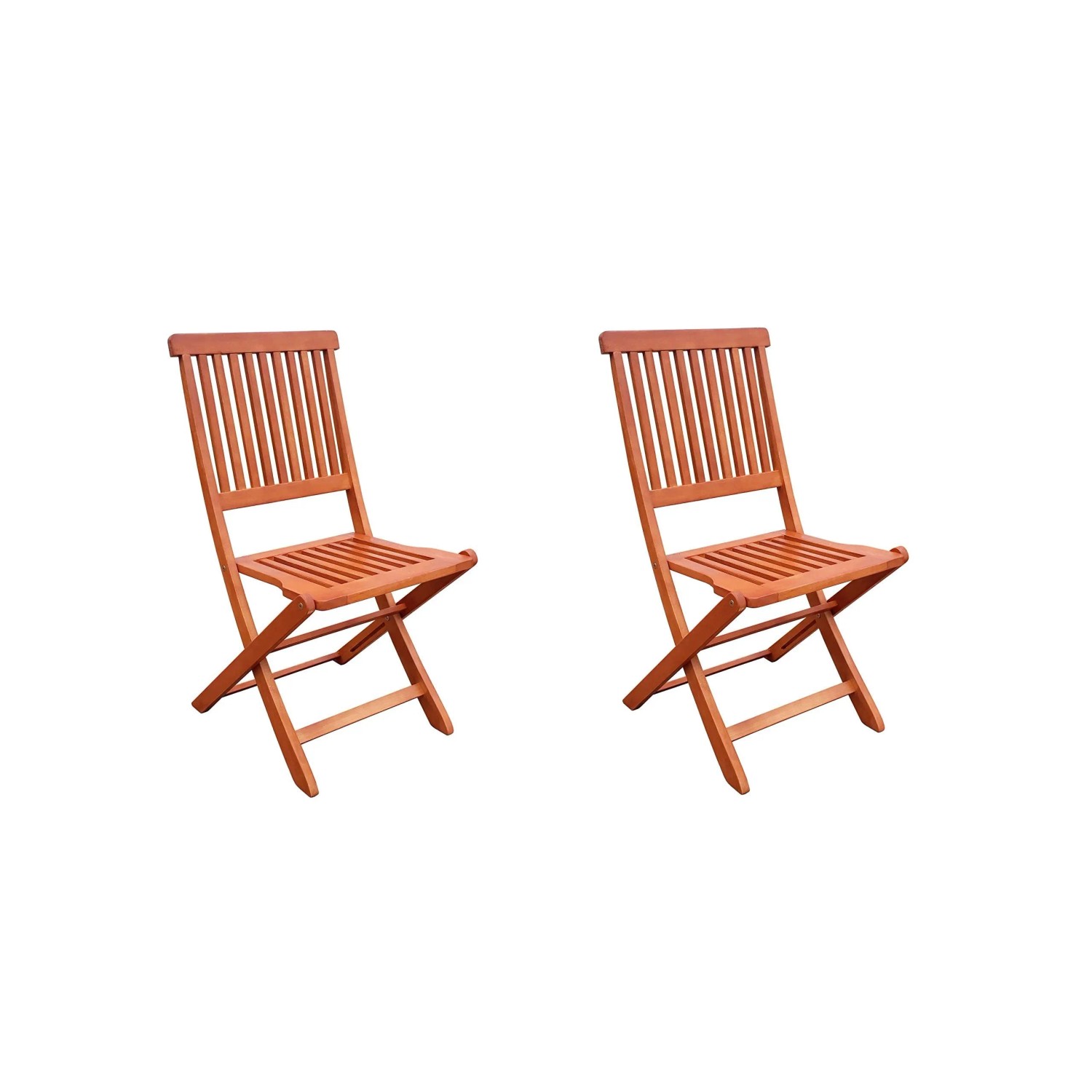 DELUKE Gartenstuhl 2er Set PASCALO Eukalyptus Natur Klappstuhl Wetterfest Gartenstühle Outdoor Balkonstühle