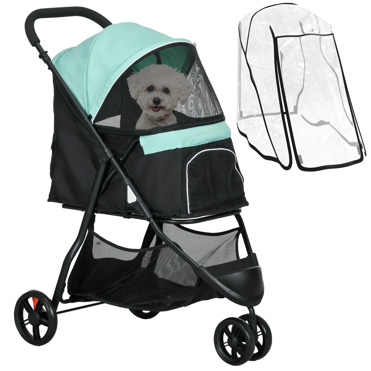 PawHut Hundewagen  Polyester Stahl 80,5L x 51,5B x 100H cm
