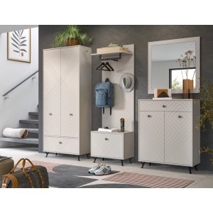Inn.Furn Garderoben-Set 5-teilig Sand 250 cm mit Fräsungen Apunti