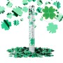 Relaxdays Party Popper Kleeblatt Folienkonfetti Grün 40 cm x 5 cm x 5 cm 180 g