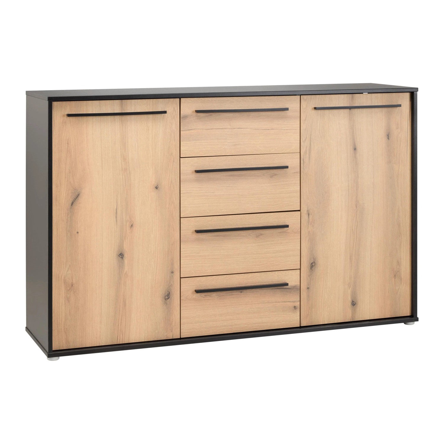 Mömax Sideboard Adriano Schwarz/Eichefarben