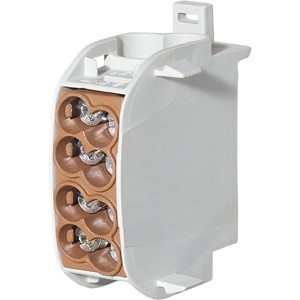 Leipold Hauptleitungs-Abzweigklemme, fingersicher, 1-polig, für 2 x 25 mm² und 2 x 16 mm² Kabel.