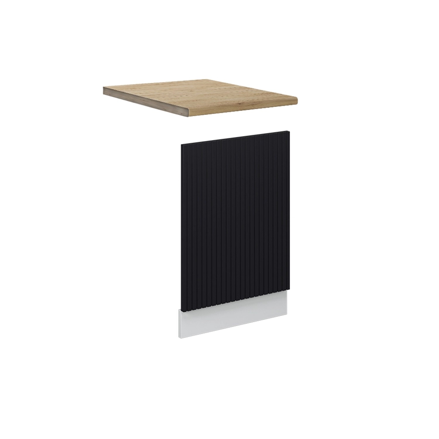 Vicco Frontblende Fame-Line Schwarz Gestreift 45 cm AP Eiche