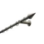Gardinia Gardinenstangen-Set Kegel, Edelstahloptik, 120 cm. Stilvolle Fensterdekoration mit Stange, Endstücken und Ringen.