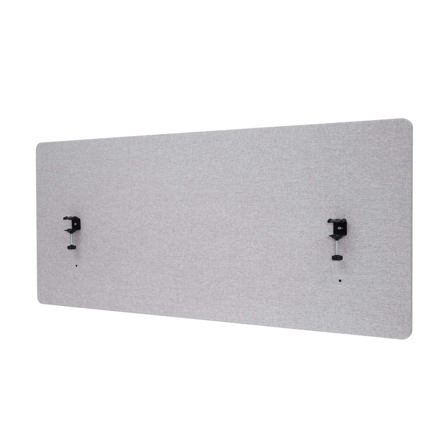 MCW Akustik-Tischtrennwand G75 Doppelwandig Stoff/Textil 60x140cm Grau