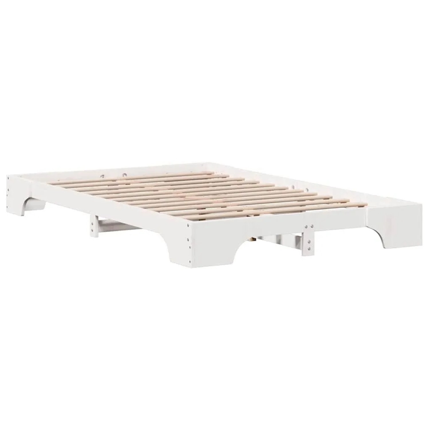 vidaXL Bettrahmen Weiß 120 x 190 cm Massives Kiefernholz 872873