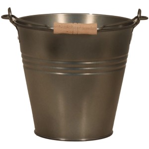 Zink-Eimer Blacklook 3,2L mit Holzgriff, geeignet für Innen- und Außenbereich.