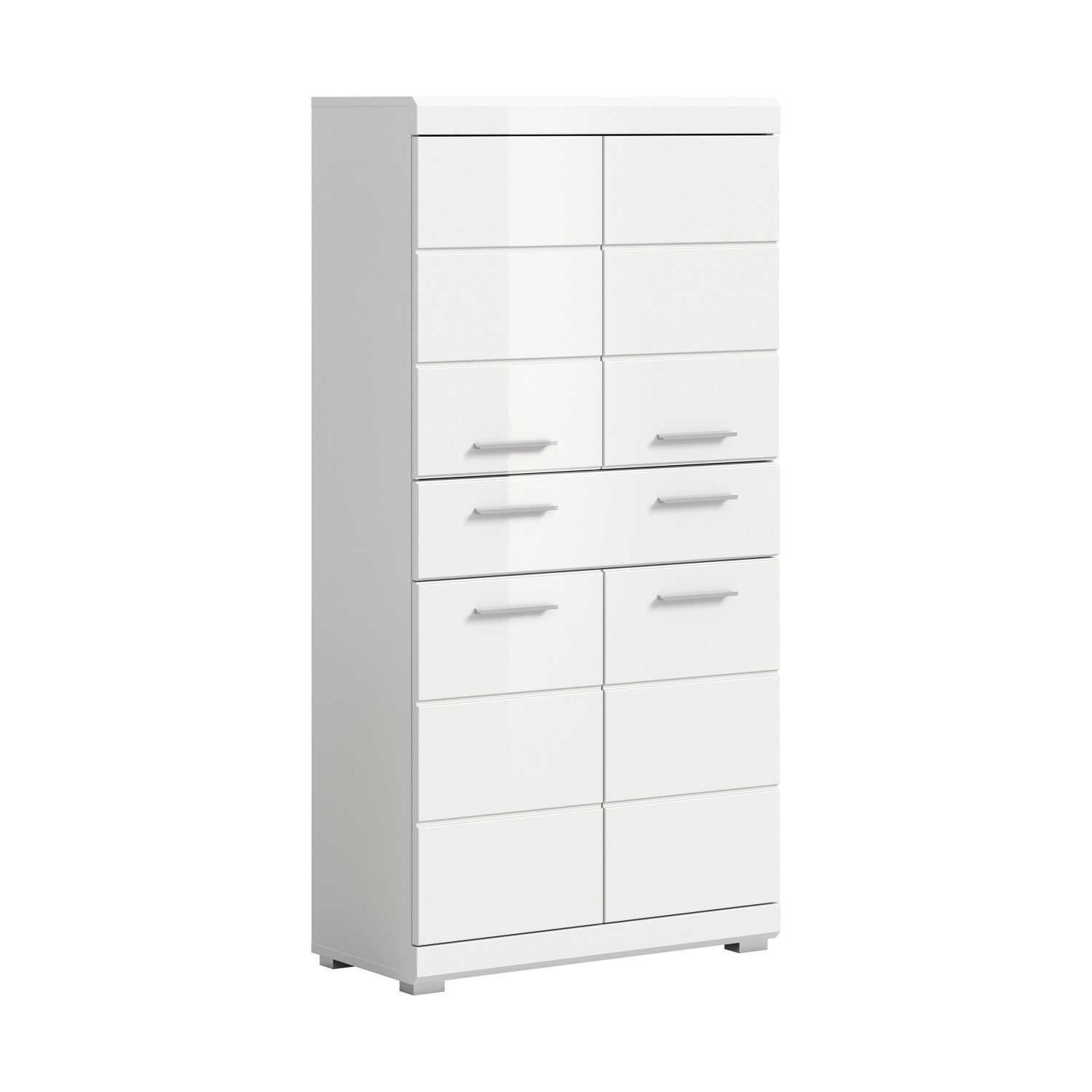 Midischrank 74 cm x 141 cm x 31 cm Front Weiß Hochglanz FSC®