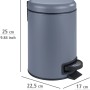 Wenko Treteimer Leman Slateblue, 3 Liter, Kosmetikeimer aus Stahl mit Tretfunktion.