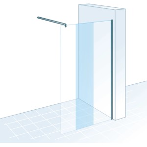 Schulte ExpressPlus Walk In MasterClass Dusche, Chromoptik, Klarglas, 90x200cm.