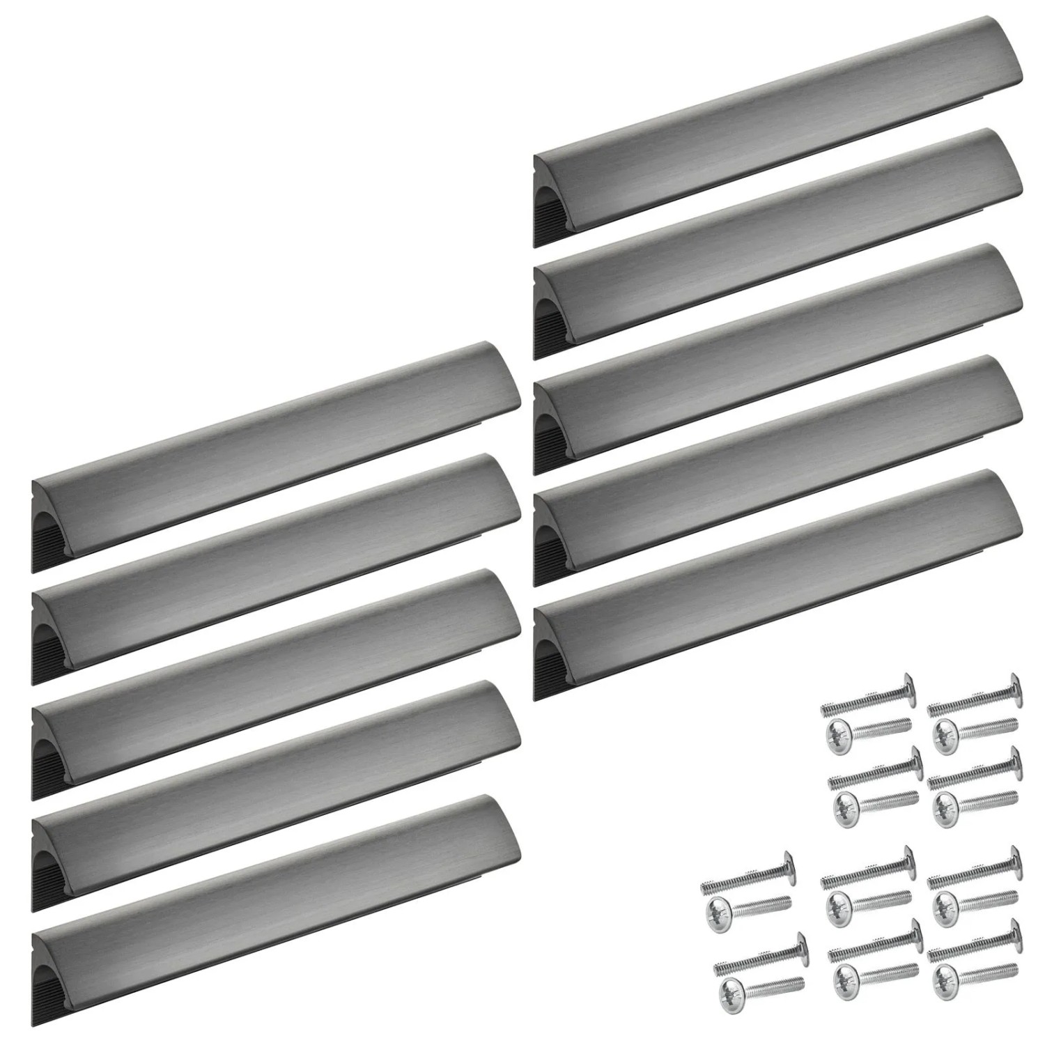 SOTECH 10x Griffleiste Blackline ELEGANCE BA 160 mm Schwarz Matt Eloxiert