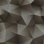 Schwarze Vliestapete mit grafischem Dreieck Muster, Metallic-Effekt für Wohnzimmer und Büro.