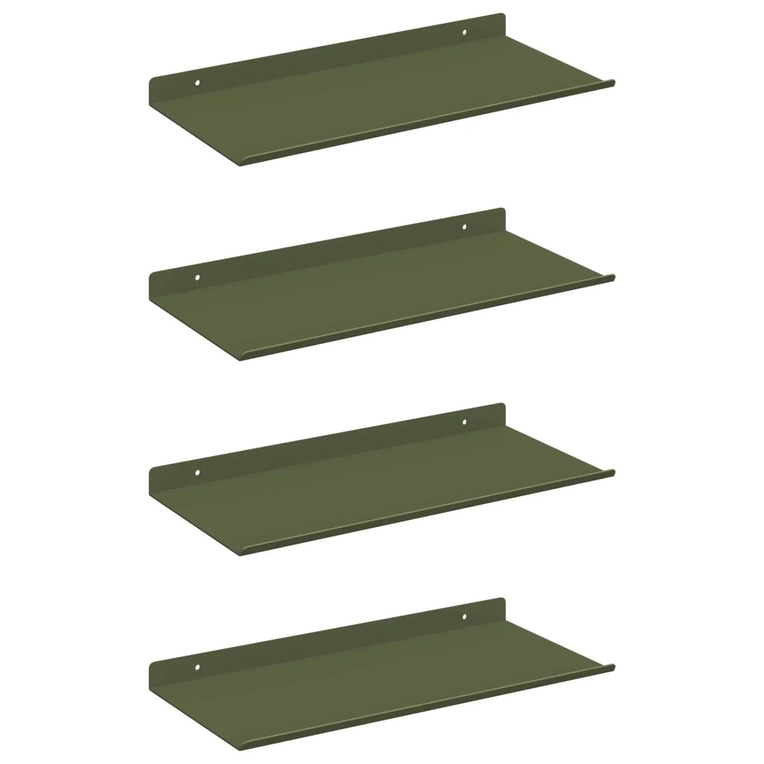 vidaXL Schwebendes Regal 4 Stk Olive Grün 40 x 18 x 2,5 cm Stahl 8004017