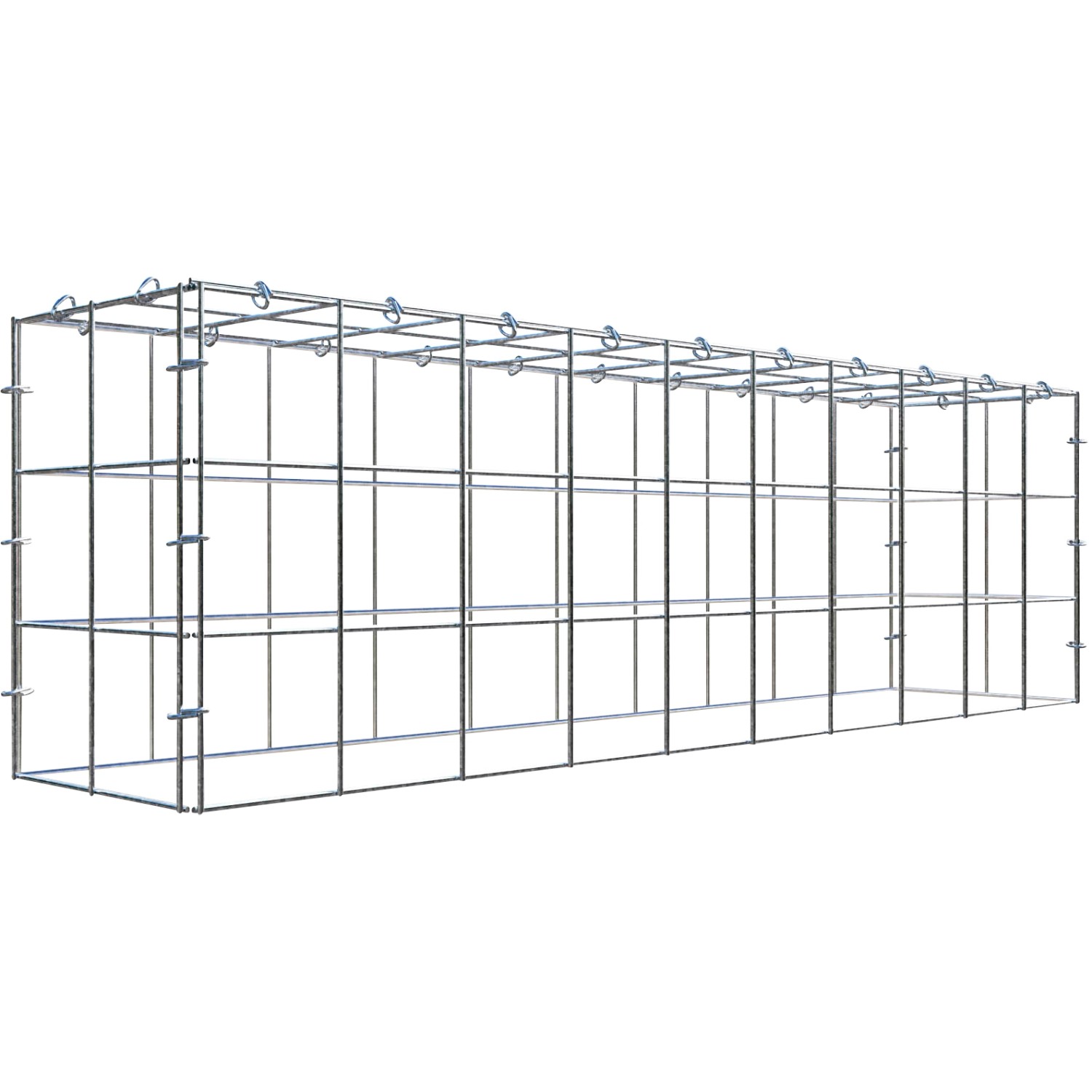 Gabiona C-Ring-Gabione-Anbaukorb Typ 3 30 x 100 x 20 cm Maschenw 10 x 10 cm