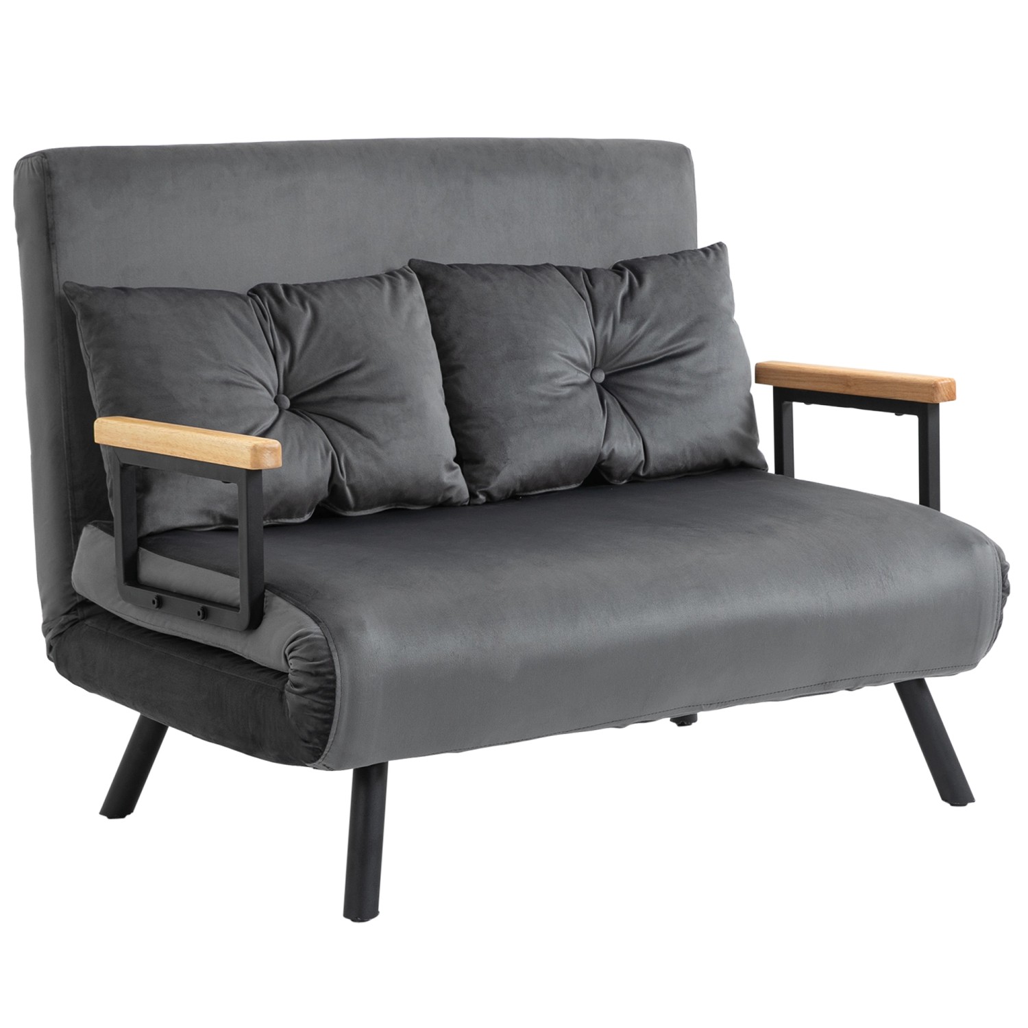 HOMCOM Schlafsofa mit Bettfunktion Rückenkissen 102B x 73T x 81H cm