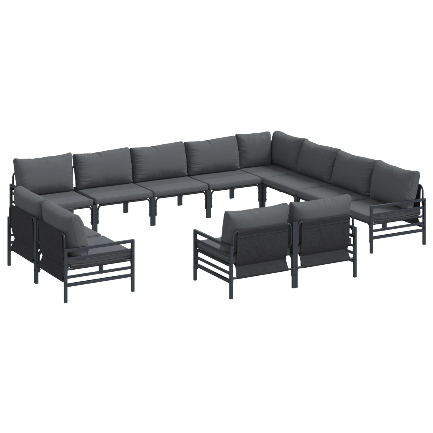vidaXL Garten-Sofa-Set 12-Tlg Anthrazit Stahl 3379036 günstig online kaufen