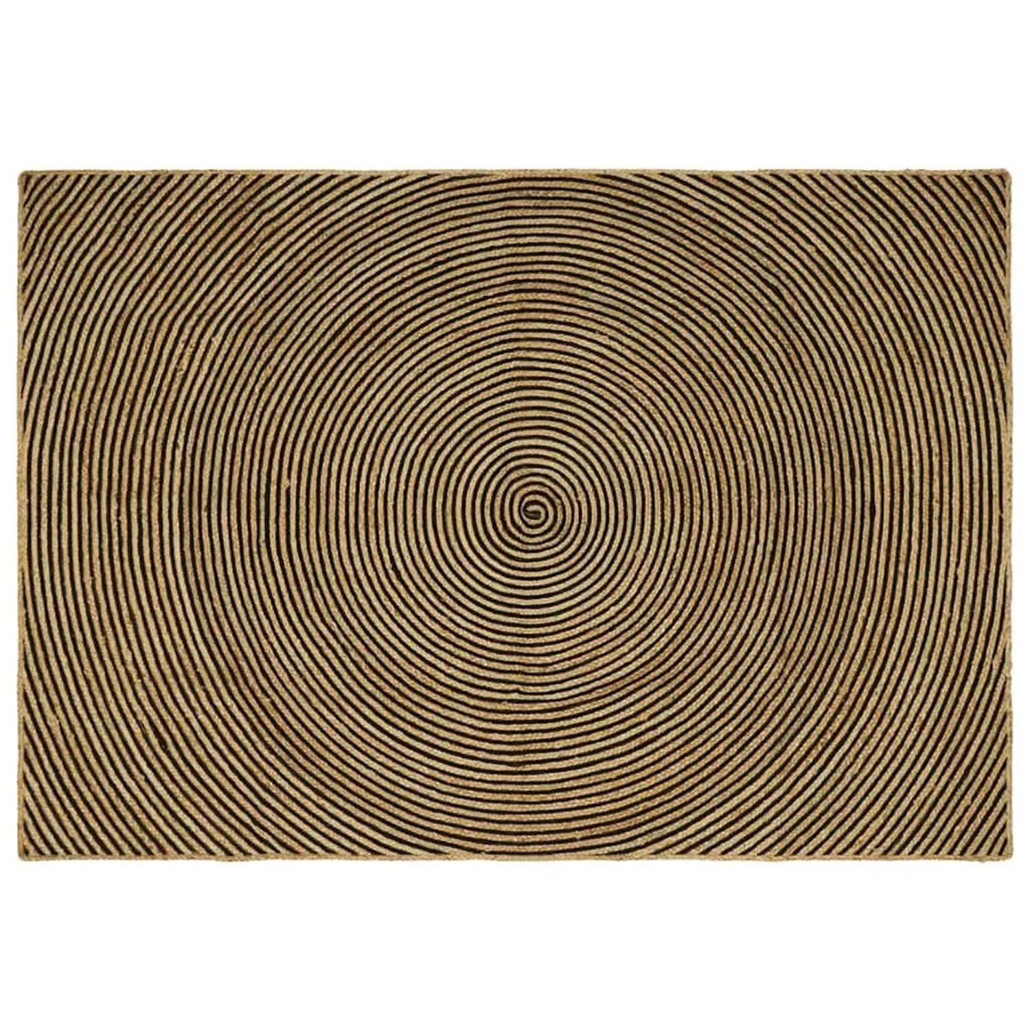 vidaXL Teppich Natur und Schwarz 240 x 340 cm Jute 42010749