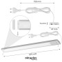 Flache Oktaplex LED Unterbauleuchte (58cm) für Küche, Aluminium, warmweißes Licht mit Schalter.