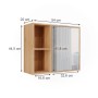 Vicco Badspiegelschrank Lucie Bambus, 54x45 cm, mit offenem Fach und Spiegel