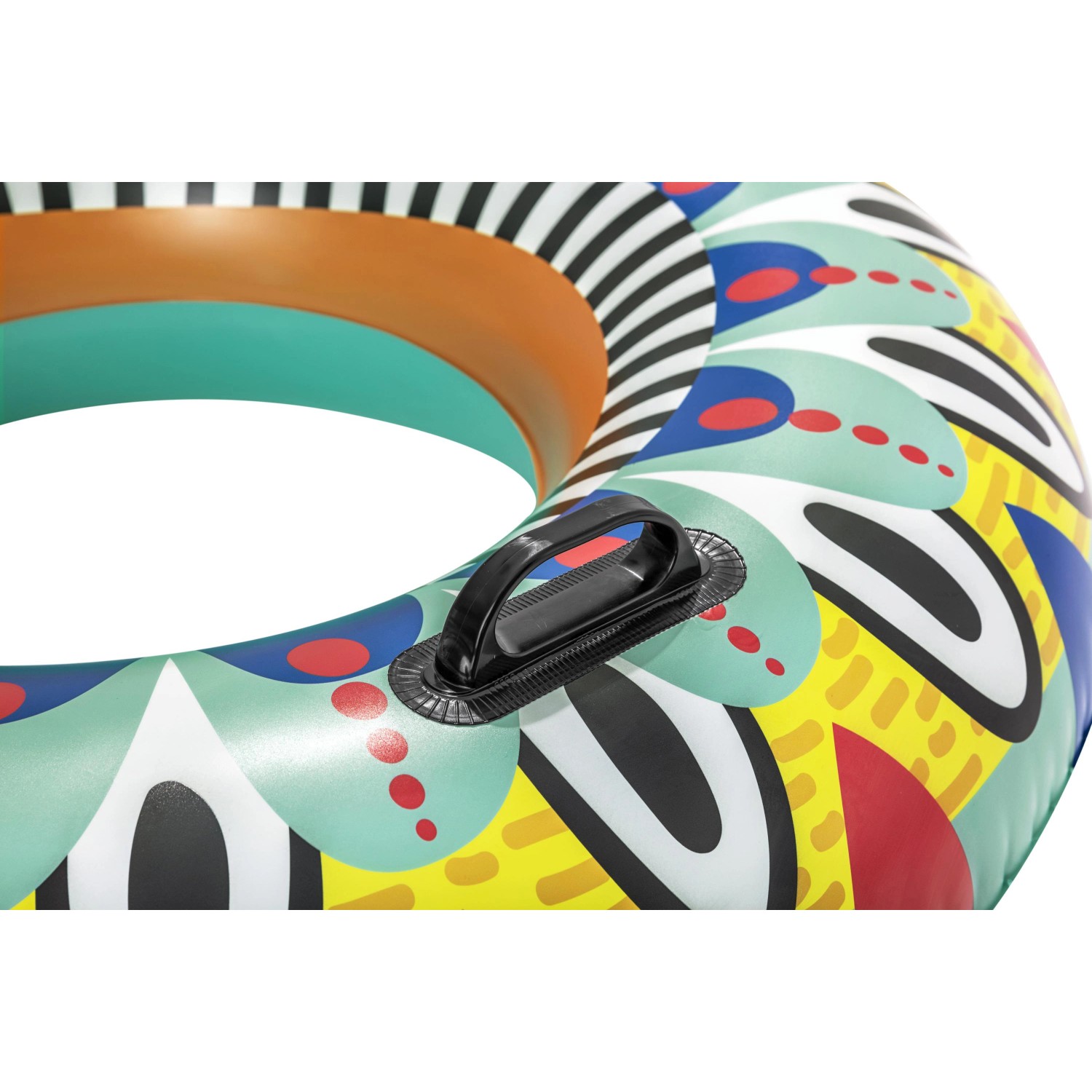 Bestway Schwimmring Flirty Fiesta, Ø 94 cm, mit farbenfrohem Muster und Haltegriff.