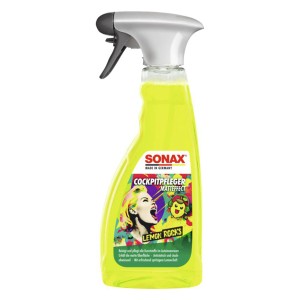 Sonax Cockpitpfleger Matteffect Lemon Rocks, 500 ml Flasche für die Autopflege.