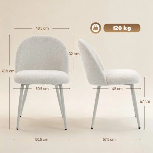 HOMCOM Esszimmerstuhl 57,5L x 50,5B x 78,5H cm