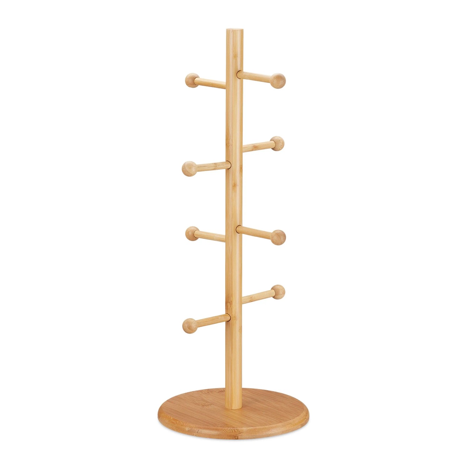 Relaxdays Brezelständer Bambus Natur Rutschfest 50 cm x 19,5 cm