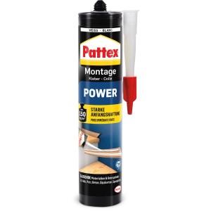 Pattex Montagekleber Power Weiß, 3er Pack. Stark haftender Kleber für Innen.