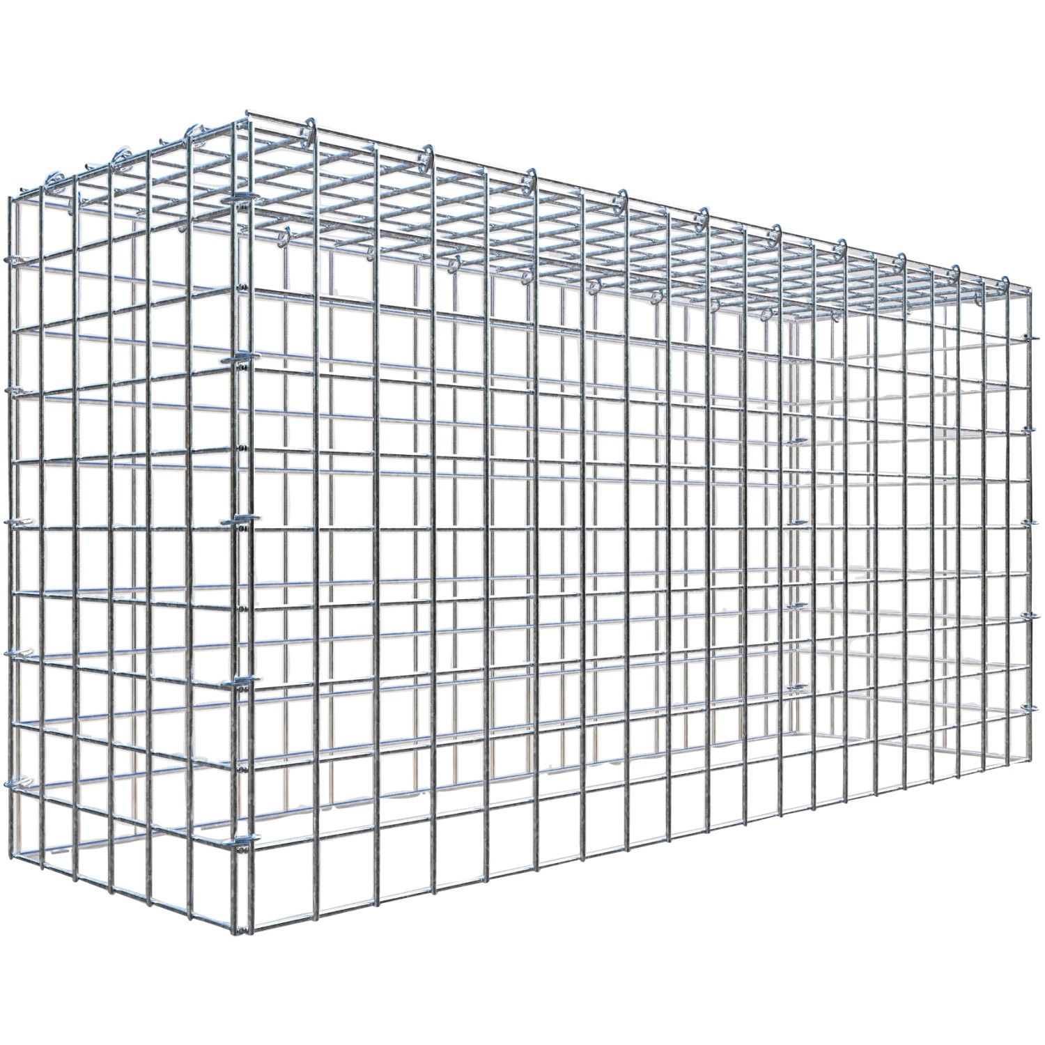 Gabiona C-Ring-Gabione-Anbaukorb Typ 3 50 x 100 x 30 cm Maschenw 5 x 5 cm