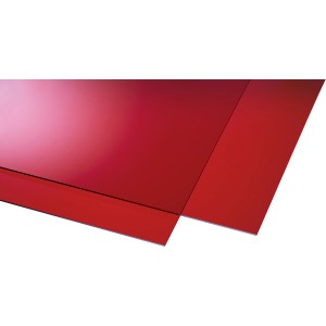 Rote, glatte Acryl Platte (3 mm) für Kunststoffbedachung, 1520x2050 mm.