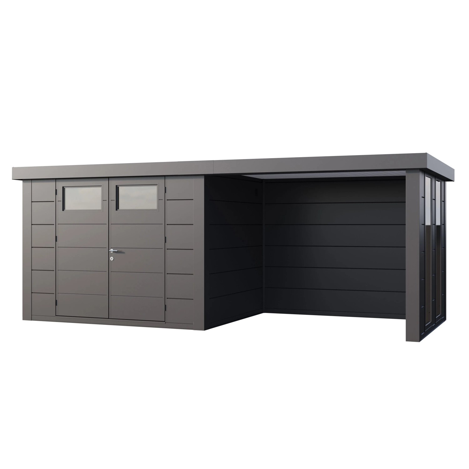 Gerätehaus Classico 3024 Lounge S Rechts mit Fenster 582 x 238 cm Anthrazit günstig online kaufen