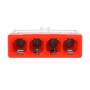 Wago Verbindungsdosenklemme, 4-polig, rot, für Leiter von 0,5-2,5 mm²