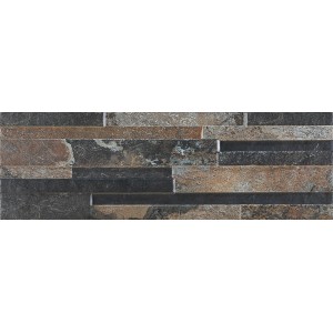 Wandverblender EOS Feinsteinzeug, oxidfarben, glasiert, matte Oberfläche, 17x52 cm.