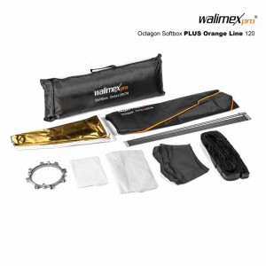 Walimex Pro Octagon Softbox Plus Orange Line 90X120X120Cm Adapter Aurora/Bowens