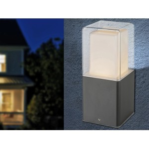 Moderne Globo LED Sockelleuchte DALIA, Aluminium schwarz, warmweißes Licht für den Außenbereich.