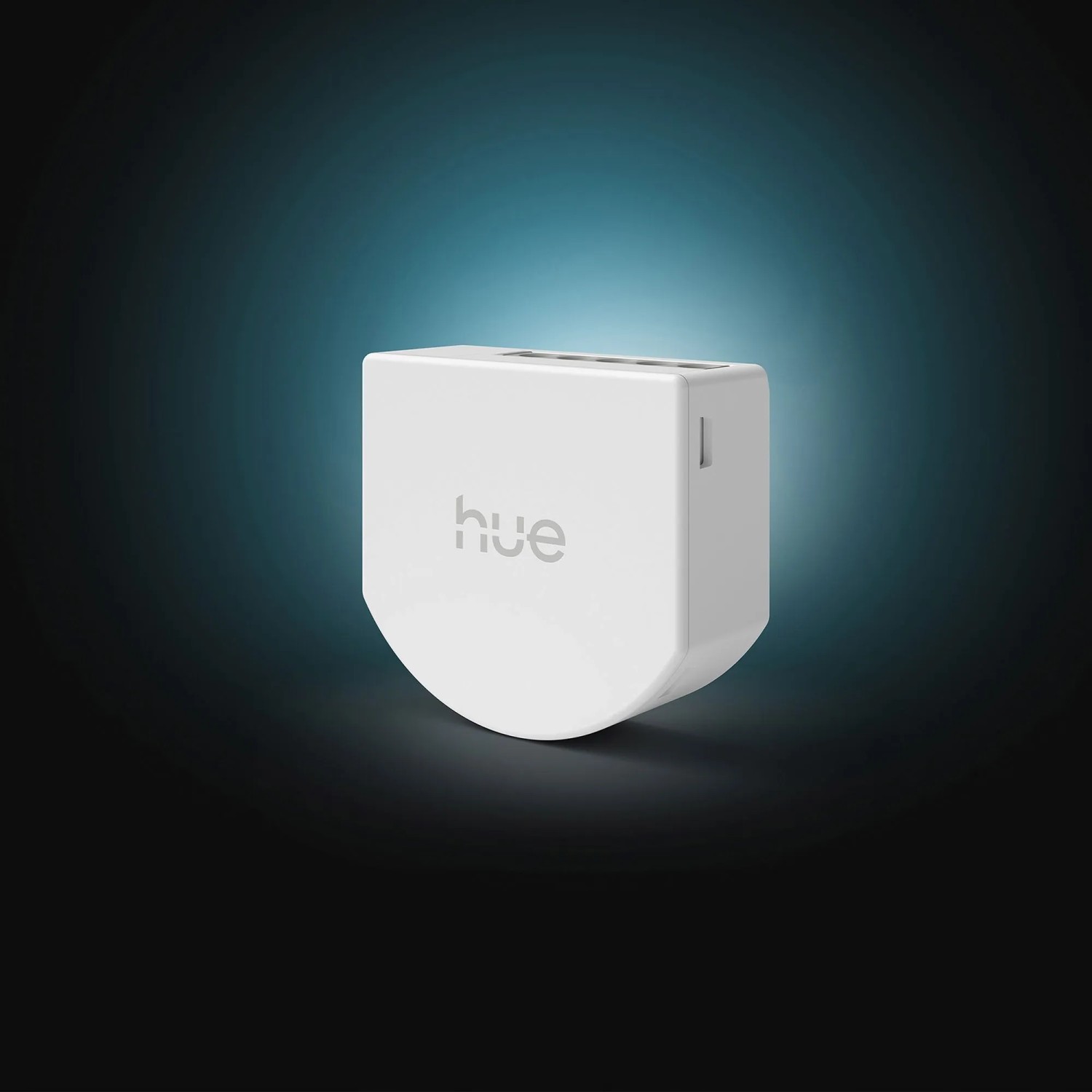 Weißes Philips Hue Wandschaltermodul für die Integration von Standard-Lampen ins Smart Home System. Kompaktes Design.