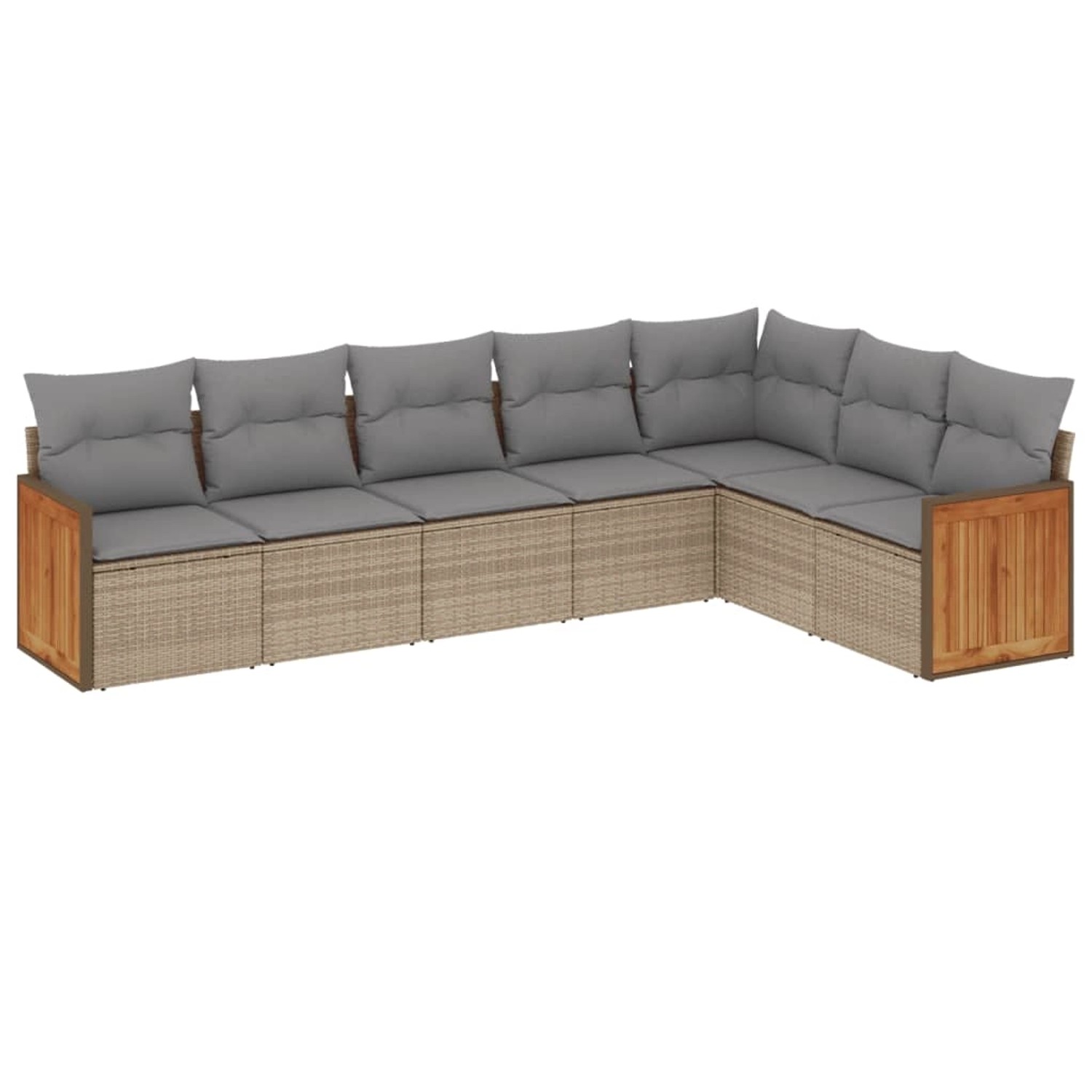 vidaXL 7-Tlg Garten-Sofagarnitur mit Kissen Beige Poly Rattan 3227711 günstig online kaufen