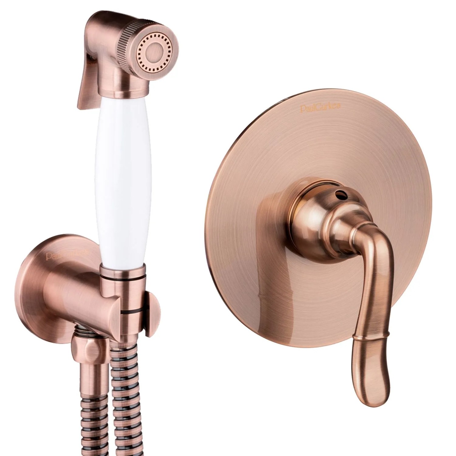 PaulGurkes Bidet-Set Nostalgie Kupfer Retro Unterputz