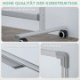 Detailansicht: Gestell, Rahmen und Ecken des HOMCOM Whiteboards aus Stahl, Aluminium und Kunststoff.