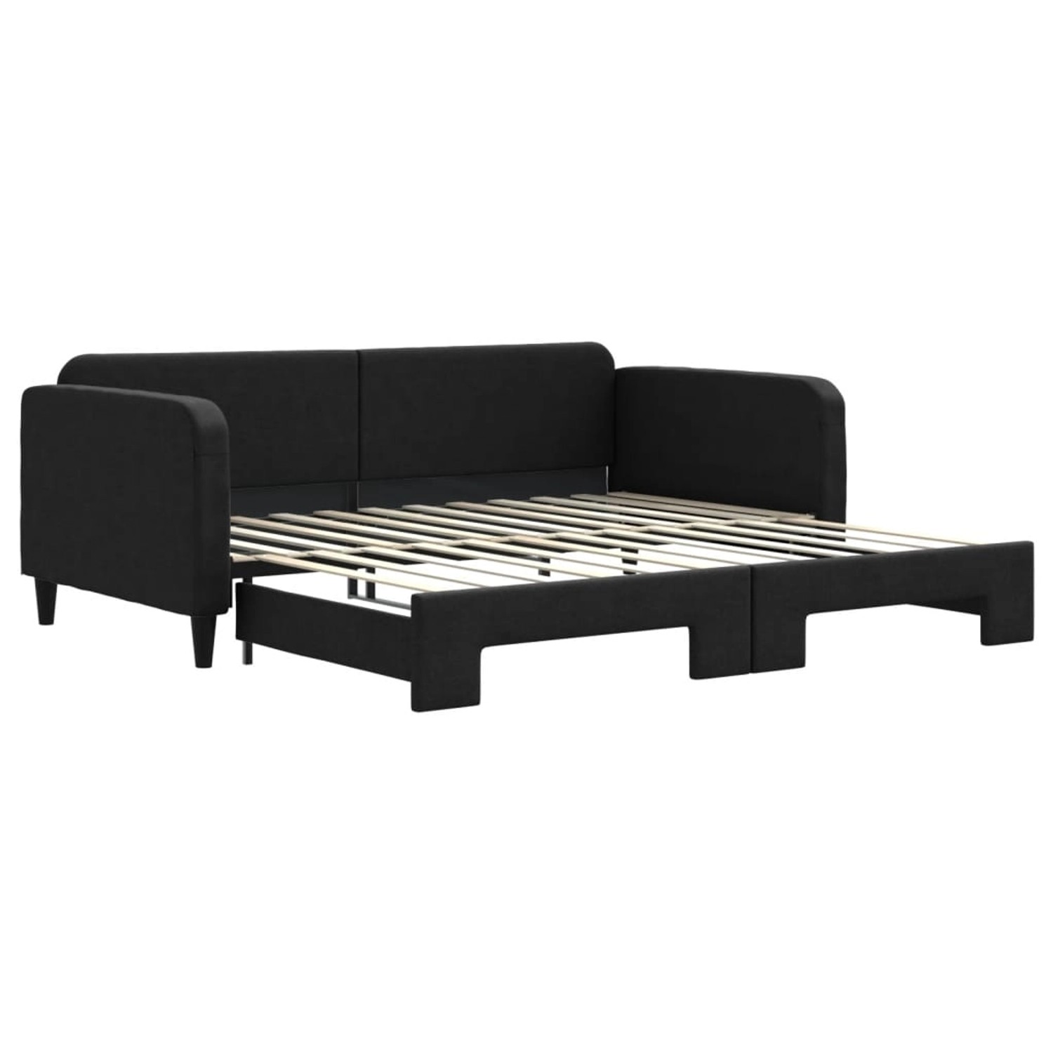 vidaXL Tagesbett Ausziehbar Schwarz 100x200 cm Stoff1909271
