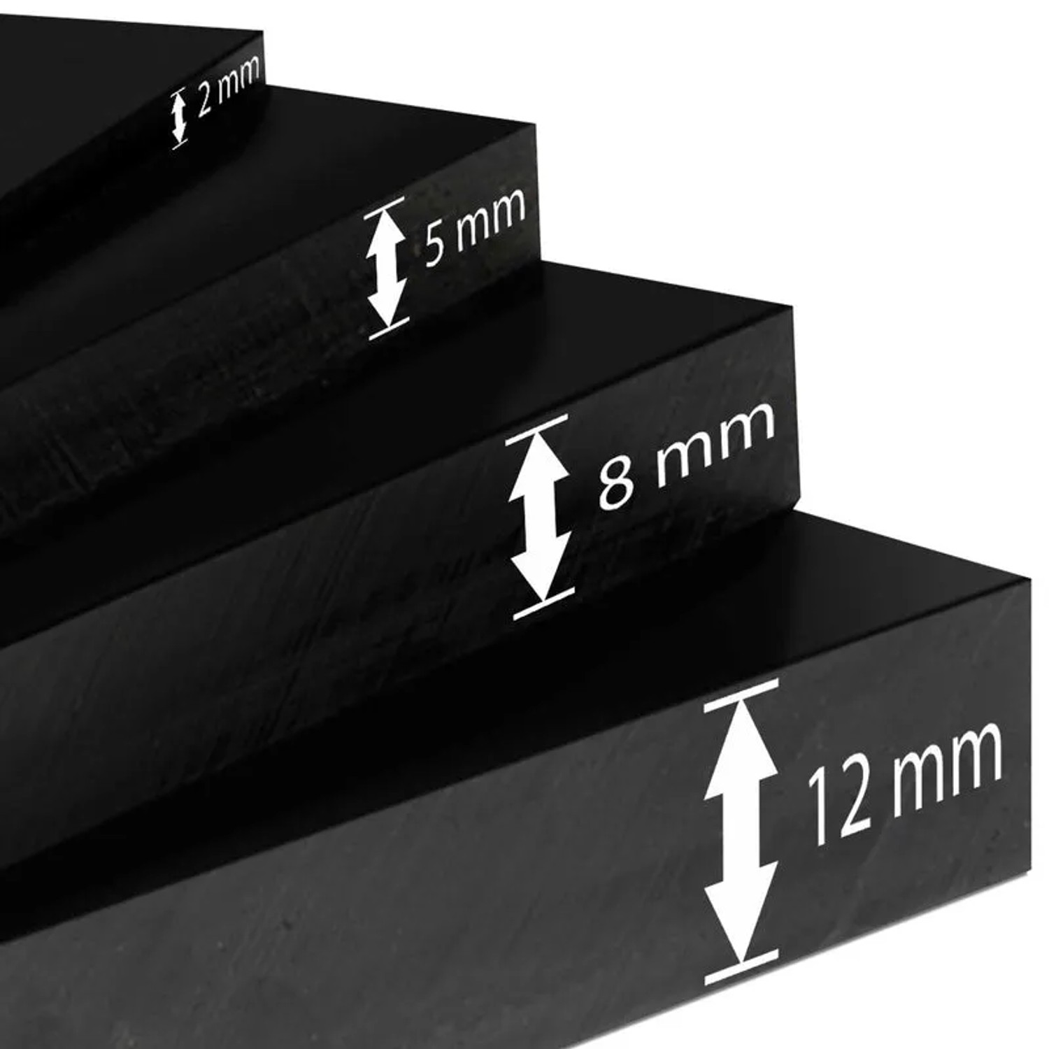 KARAT Bautenschutzmatten aus SBR-Gummi in verschiedenen Stärken (2mm, 5mm, 8mm, 12mm).